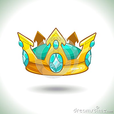 Fancy cartoon vector golden crown Vector Illustration