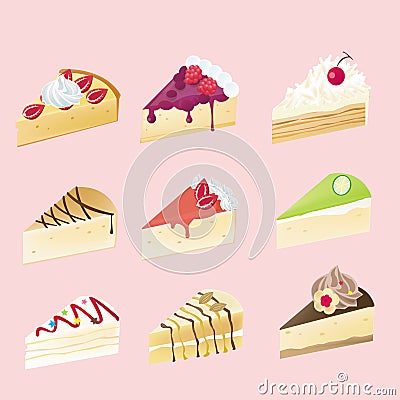 Fancy cheesecake with 9 different look Stock Photo