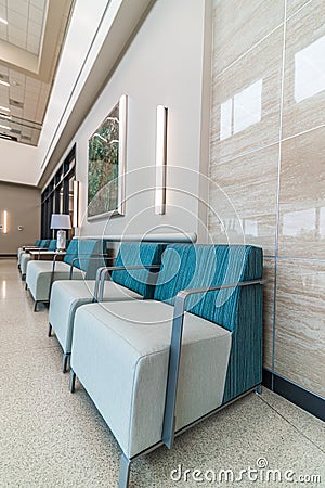 fancy clean hospital lobby just built Stock Photo