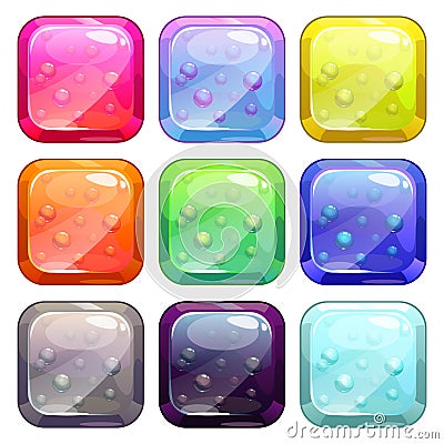 Fancy colorful glossy buttons Stock Photo