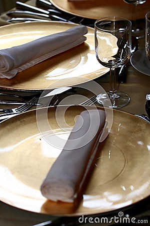 Fancy dinner set Stock Photo