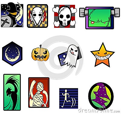 Fancy and extreme Halloween symbol set Vector Illustration