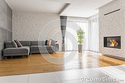 Fancy living room with sofa Stock Photo