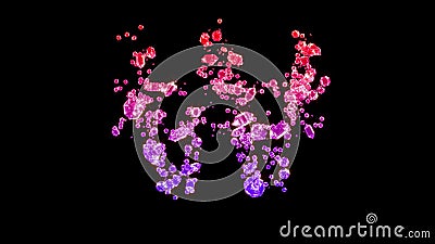 Fancy lux gems font, red and rose won sign, isolated - object 3D rendering Stock Photo