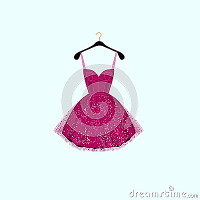 Fancy party dress. Vector illustration Vector Illustration