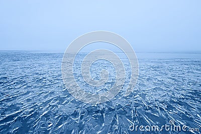 Fancy patterns on the ice Stock Photo