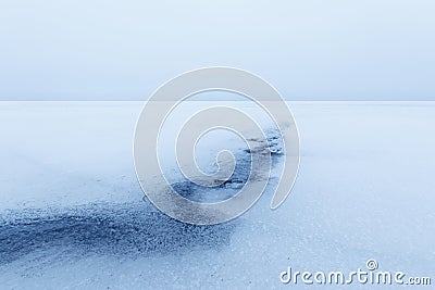 Fancy patterns on the ice Stock Photo