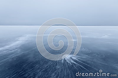 Fancy patterns on the ice Stock Photo