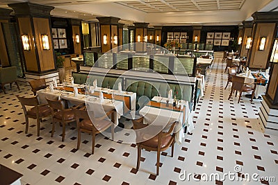 Fancy Restaurant in a Luxury Resort Hotel Stock Photo