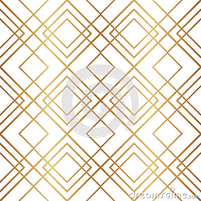 Fancy seamless pattern. Repeated gold diamond background. Modern art deco texture. Repeating gatsby patern for design print. Geome Vector Illustration