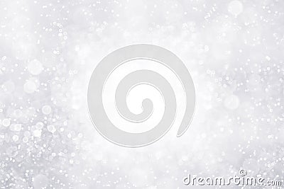 Fancy silver white glitter sparkle background for Christmas snow or anniversary Stock Photo