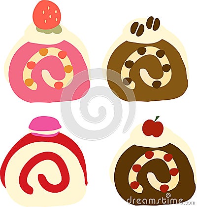 Fancy swiss roll cakes Stock Photo