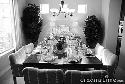 Fancy table set Stock Photo