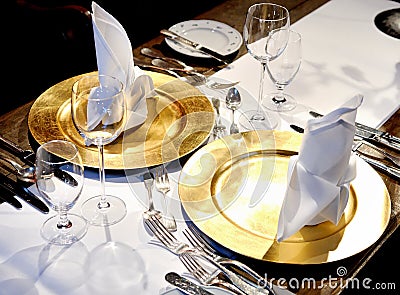 Fancy table settings Stock Photo