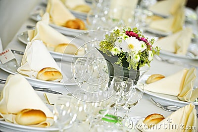 Fancy table settings Stock Photo