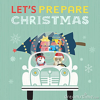 Fancy winter Holiday hand drawn vector poster Stock Photo