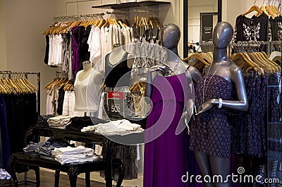 Fancy women clothing store Stock Photo