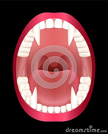 Fangs Vampire Teeth Vector Illustration