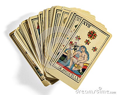 Fanned Out Italian Tarot Cards Stock Photo