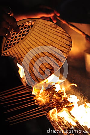 Fanned Satay Stock Photo