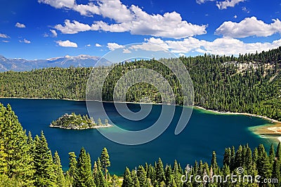 Fannette Island in Emerald Bay at Lake Tahoe, California, USA Stock Photo