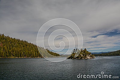 Fannette Island in Emerald Bay Stock Photo