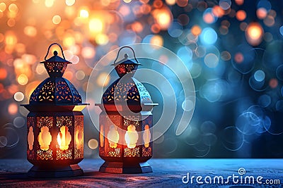fanous Ramadan lanterns at night Stock Photo