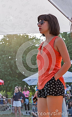 Fans at Atlas Weekend music festival in Kiev, Ukraine. Editorial Stock Photo