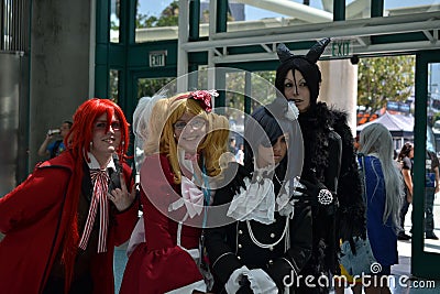 Fans in costume at an LA Anime Expo 2012 Editorial Stock Photo