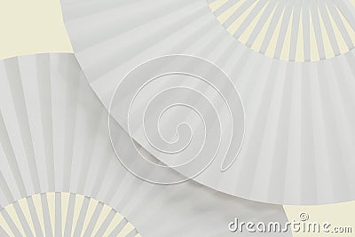 Fans with white background,chinese style decoration,3d,rendering Cartoon Illustration