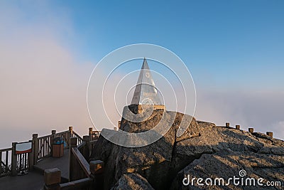 Fansipan peak, the highest view point of Fansipan, the highest mountain in Indochina. Popular travel destination in Sapa, Lao Cai Editorial Stock Photo