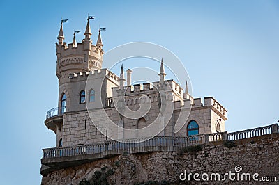 Fantastic castle on a rock Stock Photo