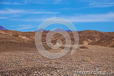 A fantastic and colourful sand and rock formation in the Death Valley Stock Photo