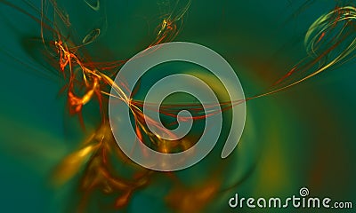 Fantastic composition with magic luminous stains and twirls in natural hues. Stock Photo