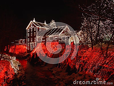 Fantastic Decoration Christmas Nightsky Red Editorial Stock Photo