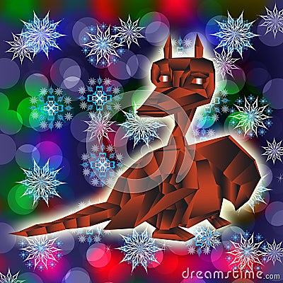 Fantastic dragon-symbol 2012 New Years. Stock Photo