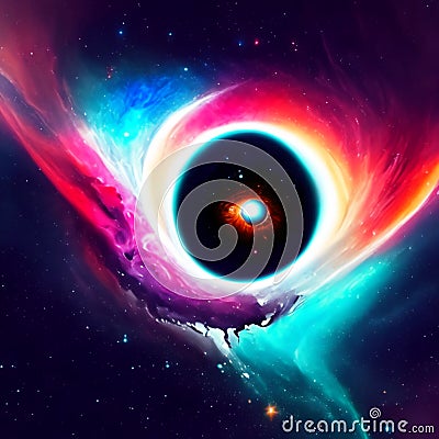 Fantastic fantastic planet. Colorful cosmic background. Vector illustration. AI generated Cartoon Illustration