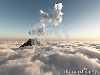 Fantastic flight above clouds Stock Photo