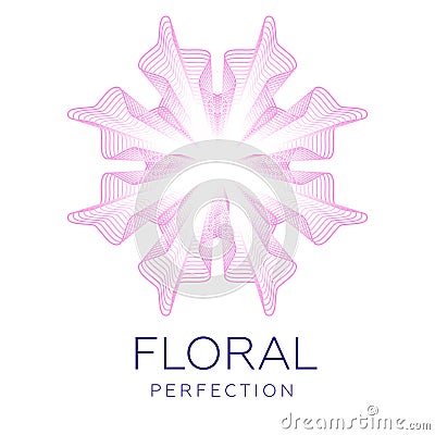 Fantastic flower, abstract shape with lots of blending lines Vector Illustration