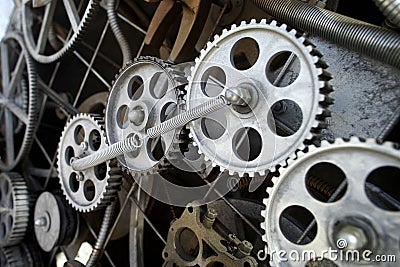 Fantastic mechanism of a steam-engine Stock Photo