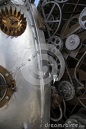 Fantastic mechanism of a steam-engine Stock Photo