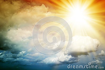 Fantastic multicolored sky Stock Photo