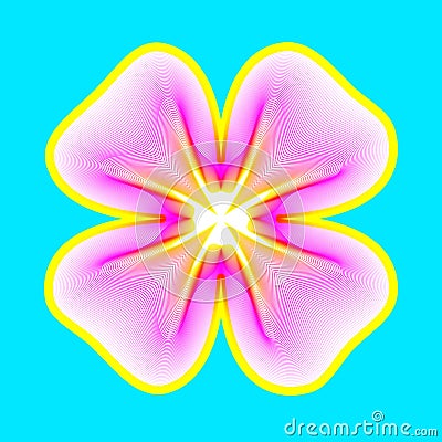 Fantastic neon flower, abstract shape with lots of blending lines Vector Illustration