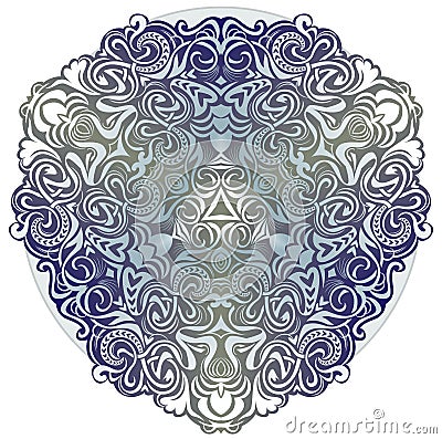 Fantastic ornament done in kaleidoscopic style. Vector Illustration