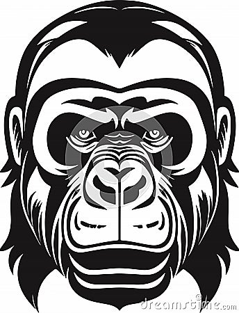 Fantastic and powerful gorilla emblem art vector Vector Illustration