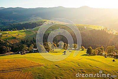 Fantastic rolling countryside in the morning light. Carpathian mountains, Ukraine, Europe Stock Photo