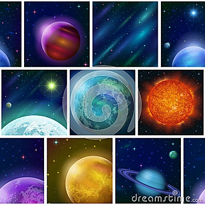 Fantastic space background, seamless Stock Photo