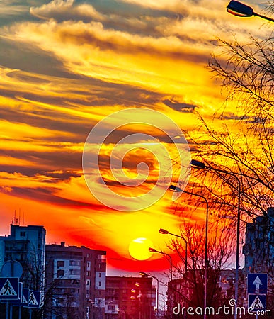 fantastic sunset sky Stock Photo