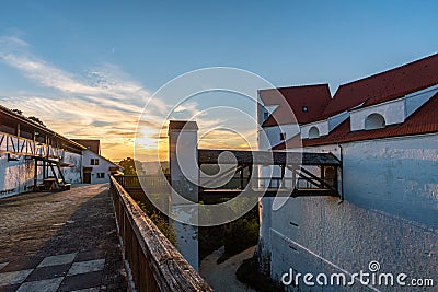 Fantastic sunset at Wildenstein Castle in the Danube Valley Stock Photo