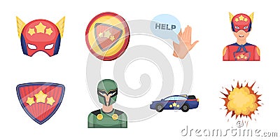 A fantastic superhero icons in set collection for design Vector Illustration